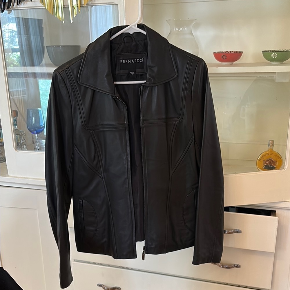 Bernardo Classic Black Leather Jacket